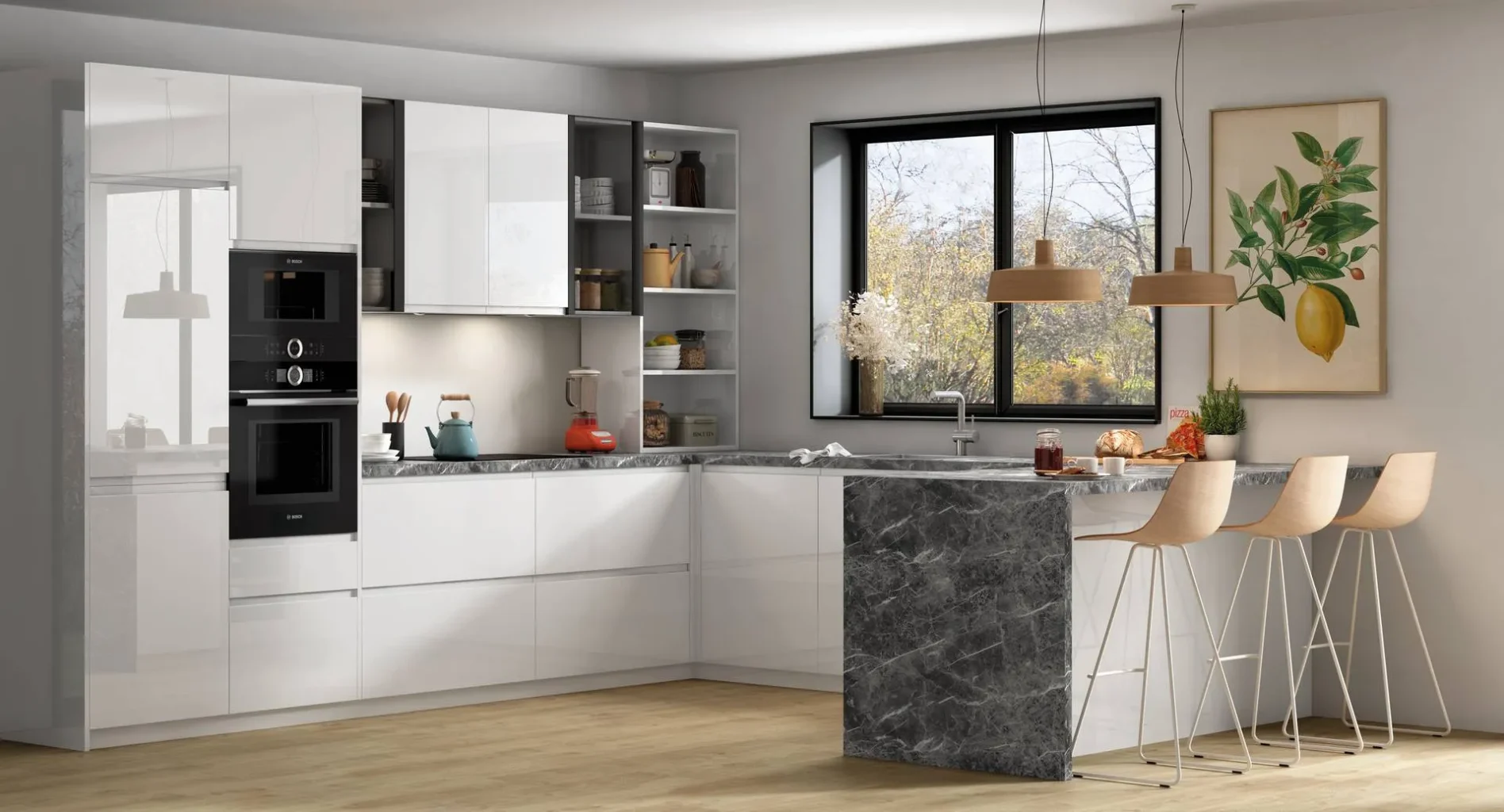 Cocina de diseño moderna en Sevilla por Fuoco